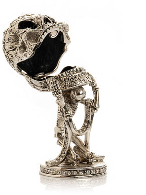 Keren Kopal Silver Skeleton holding Skull