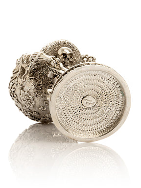 Keren Kopal Silver Skeleton holding Skull