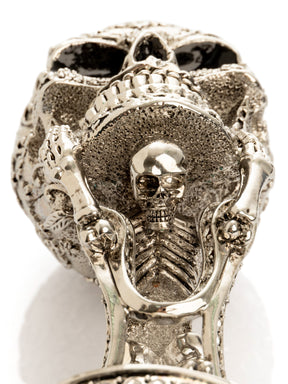 Keren Kopal Silver Skeleton holding Skull