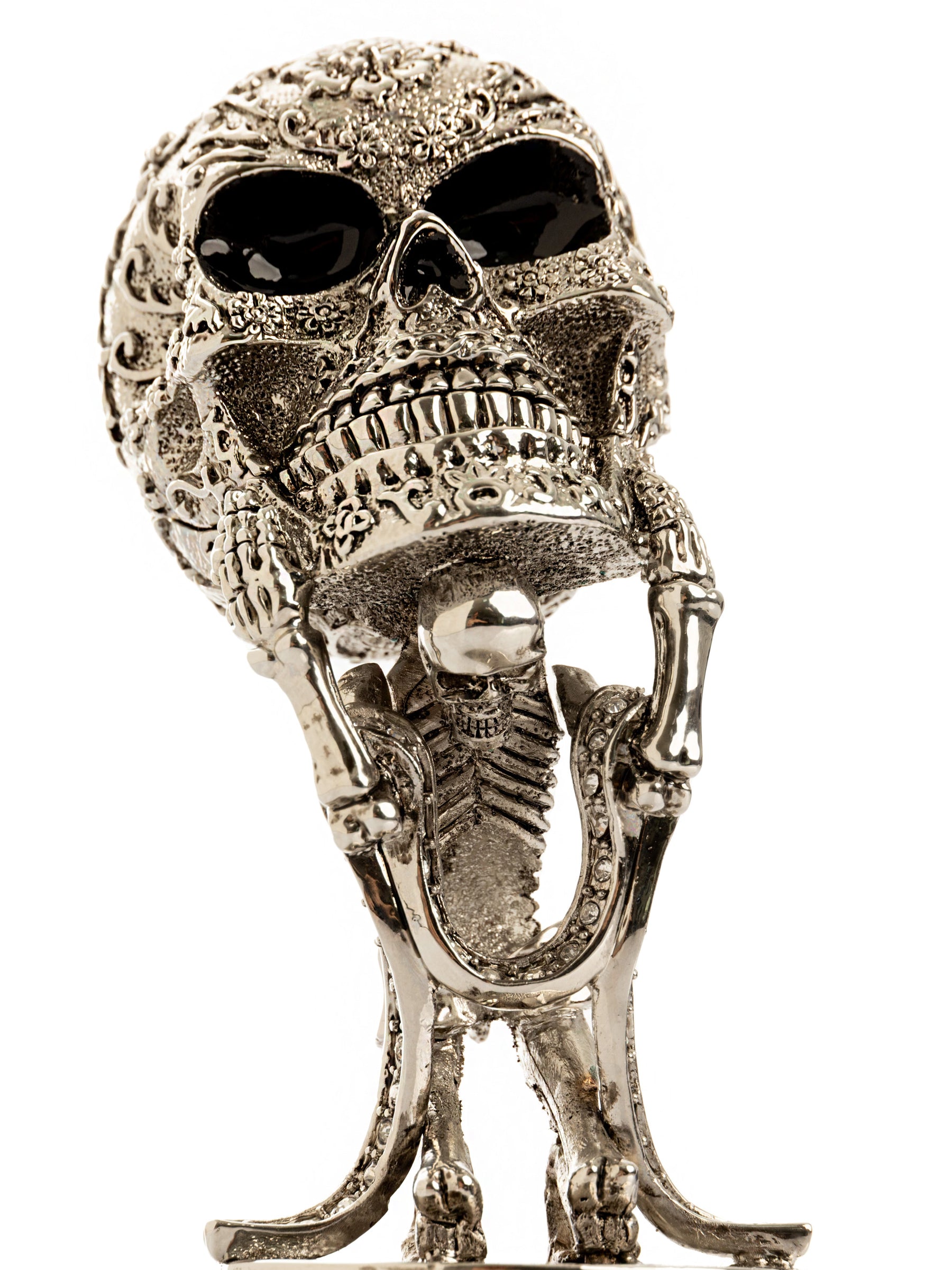 Keren Kopal Silver Skeleton holding Skull