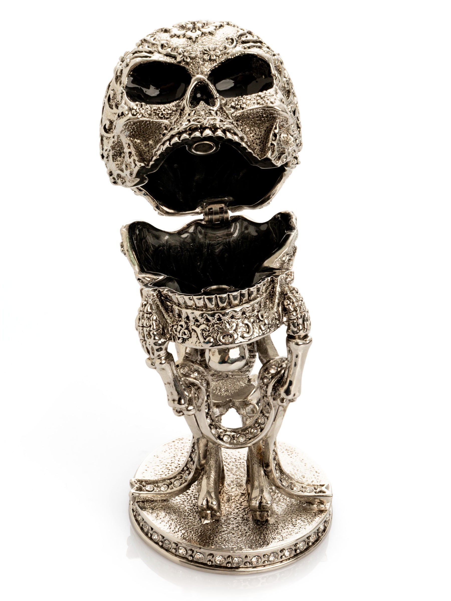 Keren Kopal Silver Skeleton holding Skull