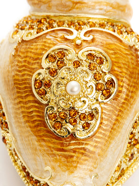 Keren Kopal Elegant Gold & Crystal Seashell Trinket Box