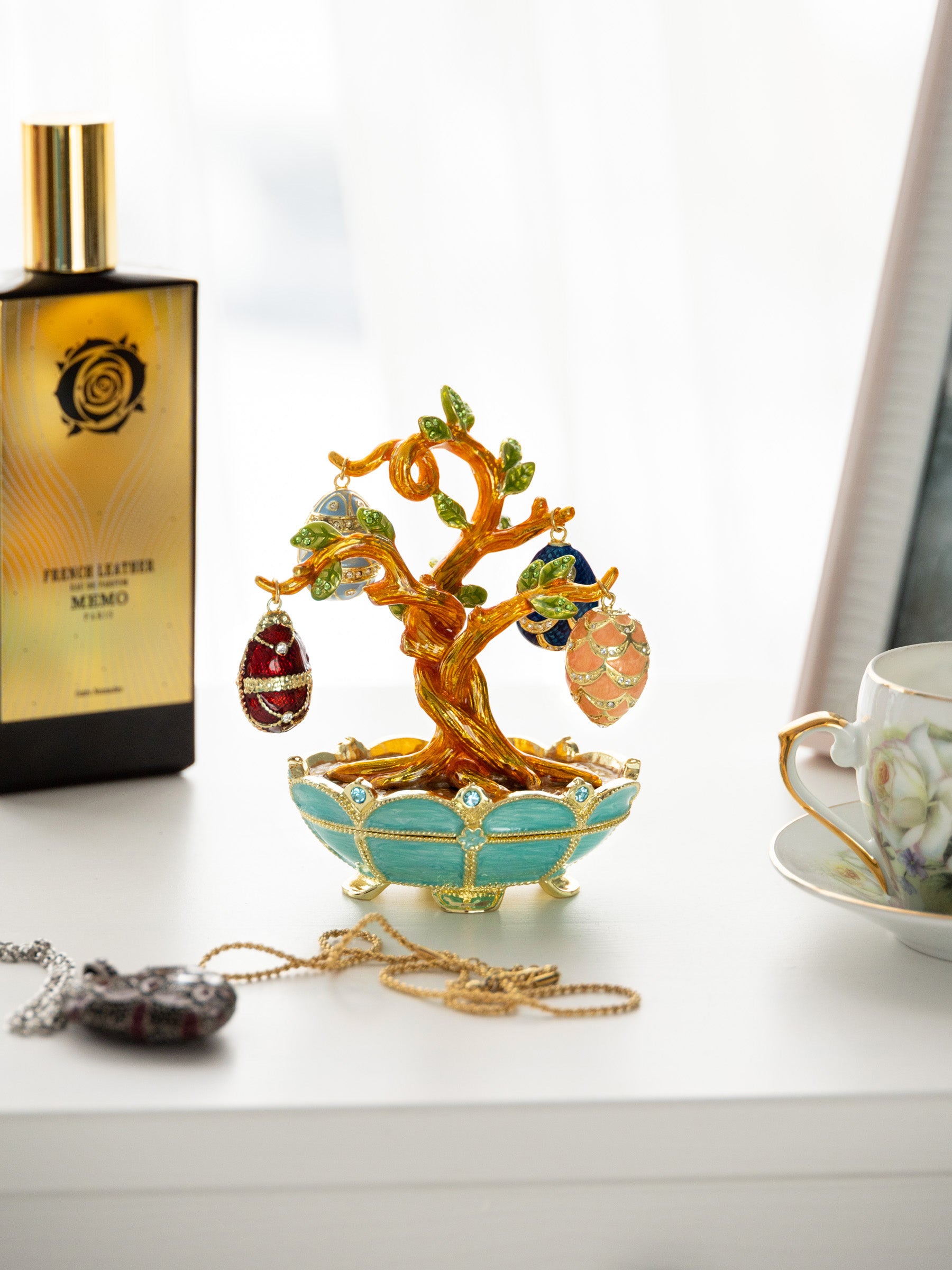 Keren Kopal Faberge Egg Pendant Necklaces Tree