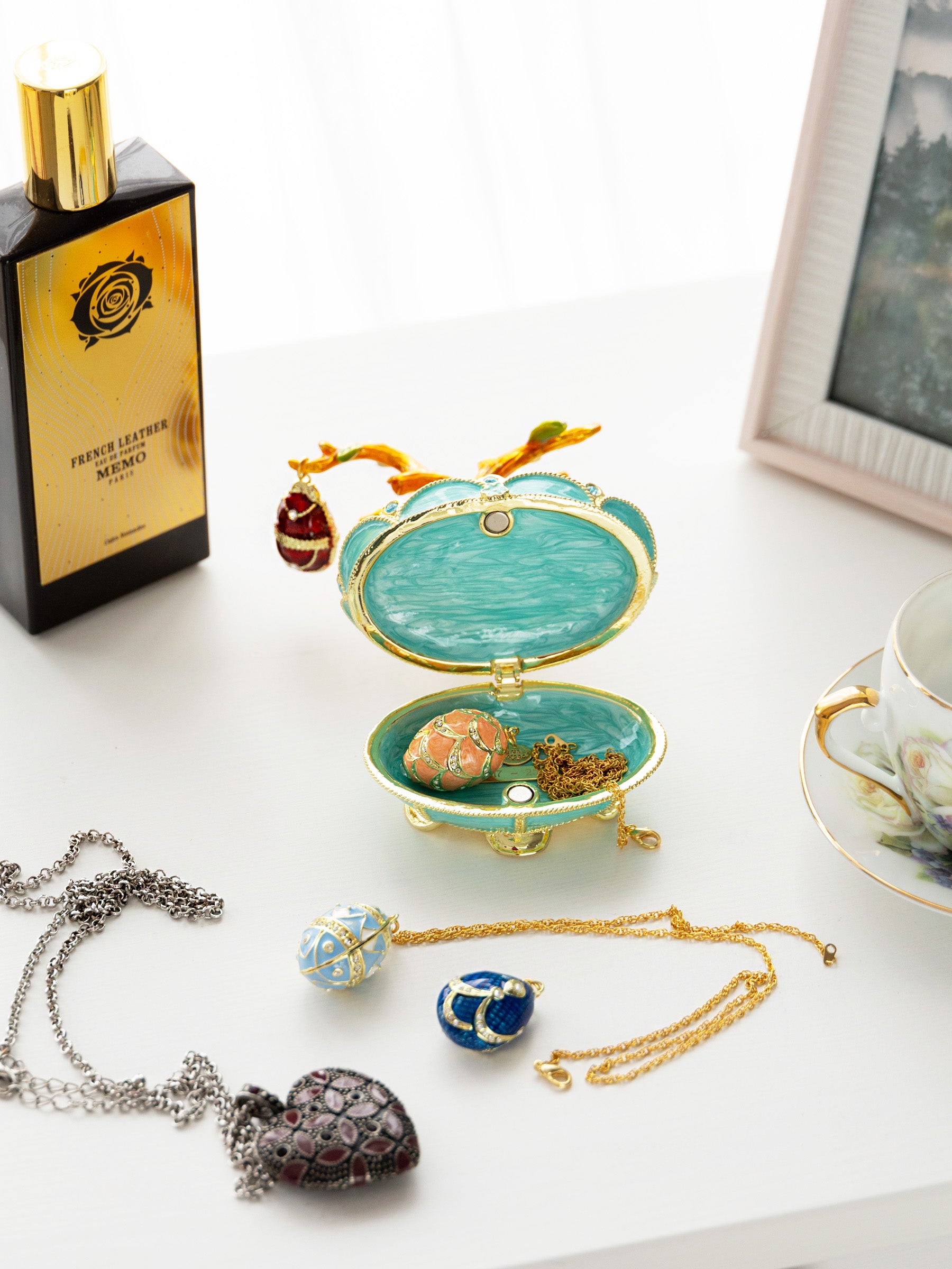 Keren Kopal Faberge Egg Pendant Necklaces Tree