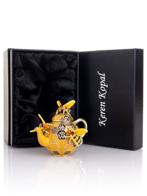 Keren Kopal Bee & Honeycomb Teapot Trinket Box by Keren Kopal
