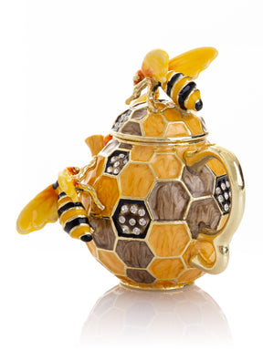Keren Kopal Bee & Honeycomb Teapot Trinket Box by Keren Kopal