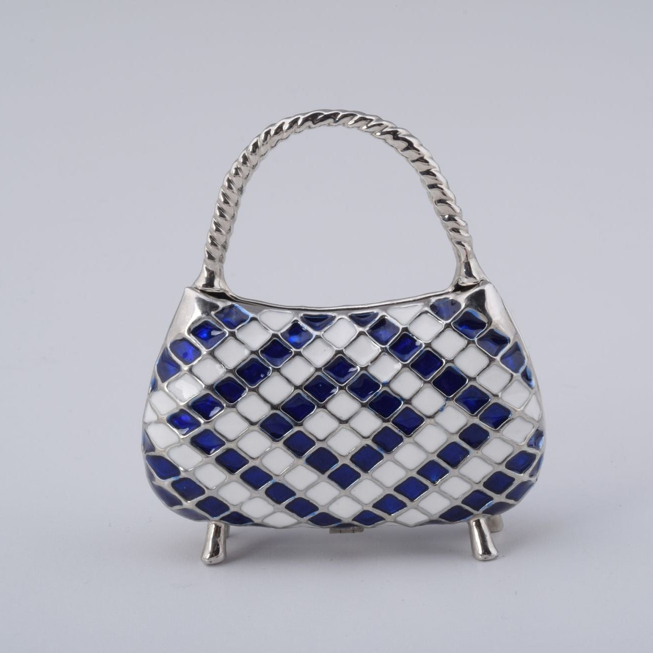 Blue & White Woman Bag Trinket Box