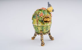 Bird Nest Faberge Style Egg with a Perl on Top