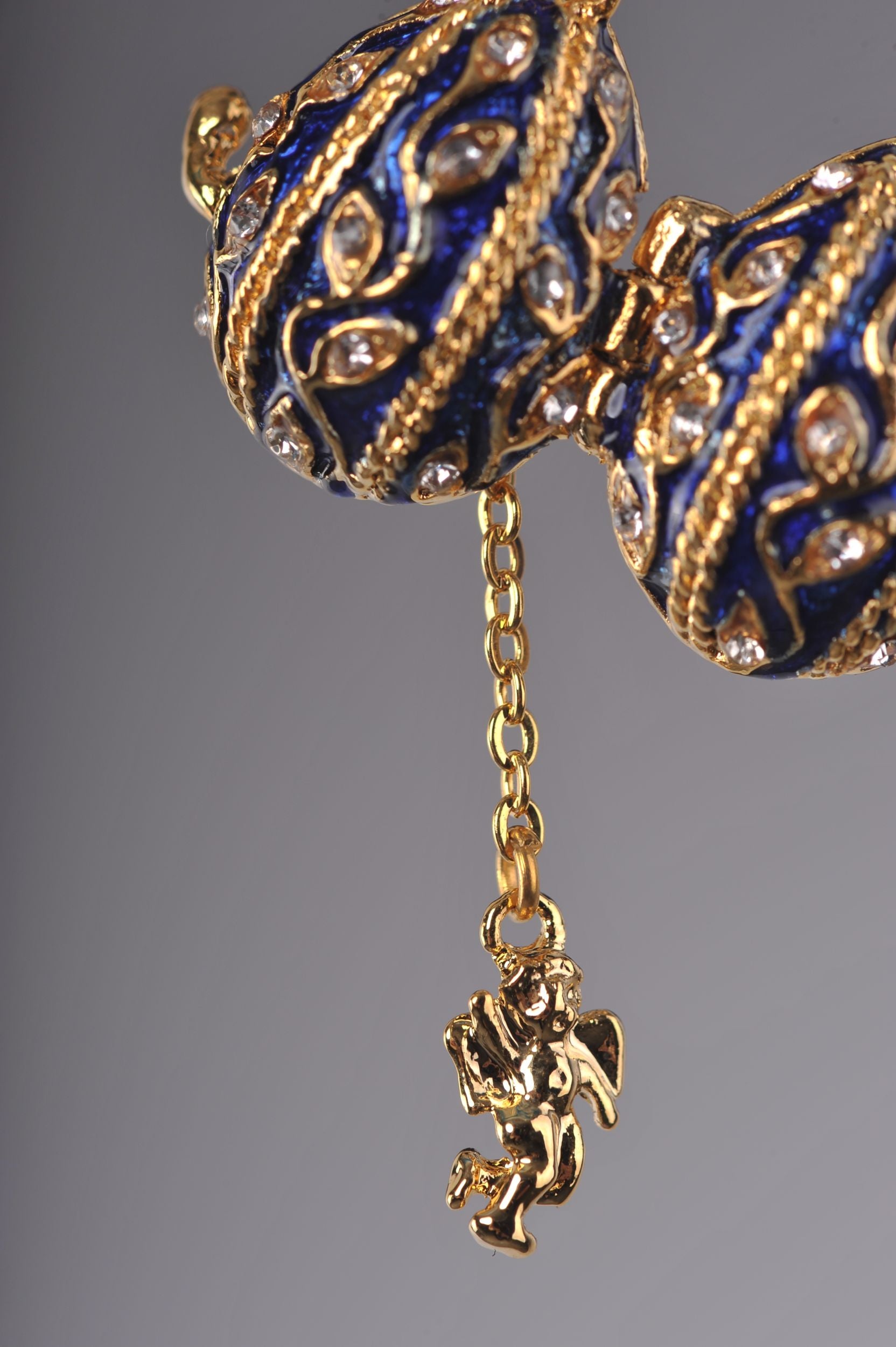 Blue Faberge Easter Egg Necklace