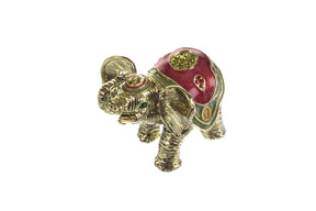 Gold Elephant Trinket Box Decorated with Swarovski Crystals