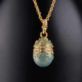 Teal Egg Pendant Necklace