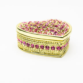 Golden Pink Heart Decorative Box