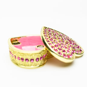 Golden Pink Heart Decorative Box