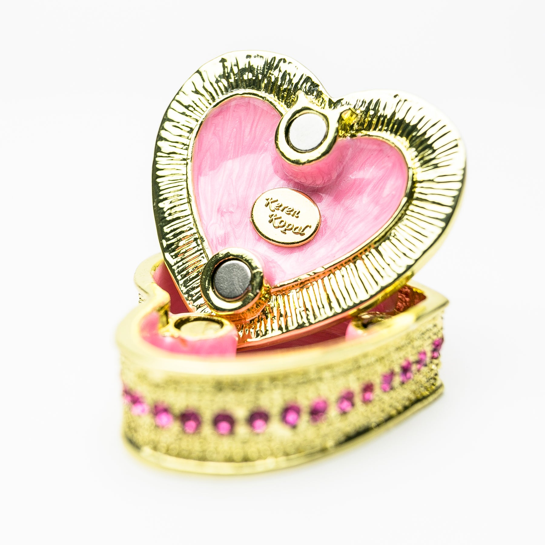 Golden Pink Heart Decorative Box