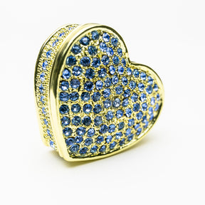 Golden Blue Heart Decorative Box