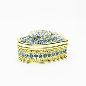 Golden Blue Heart Decorative Box