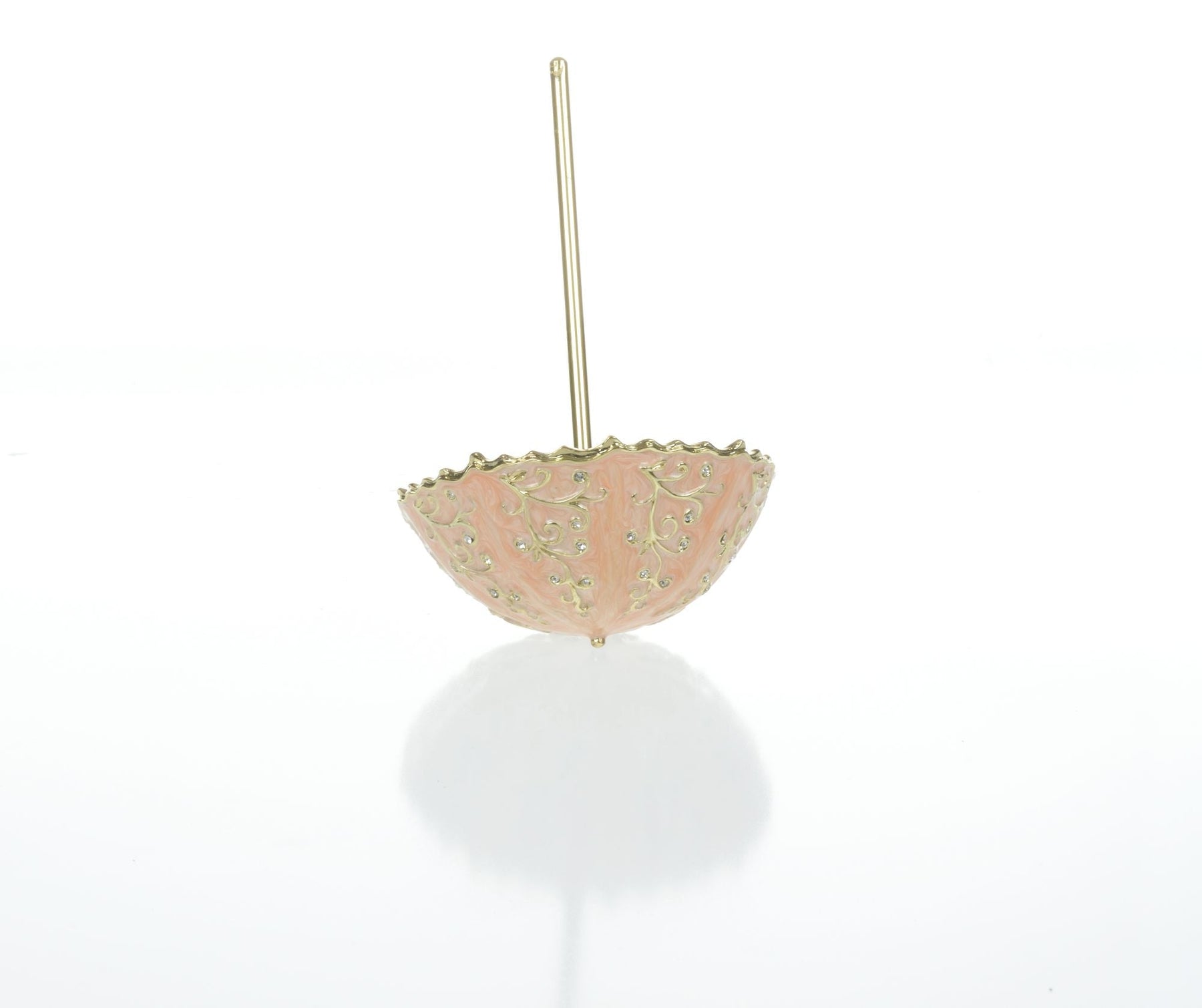 Pink Umbrella Trinket Box Handmade with Swarovski Crystals