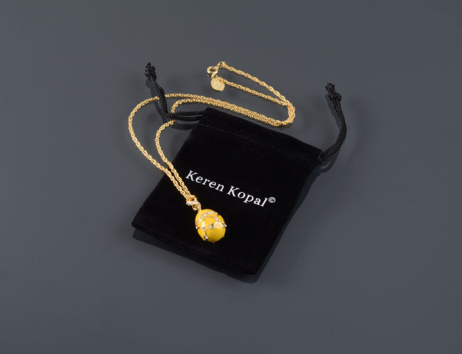 Yellow Egg Pendant Necklace