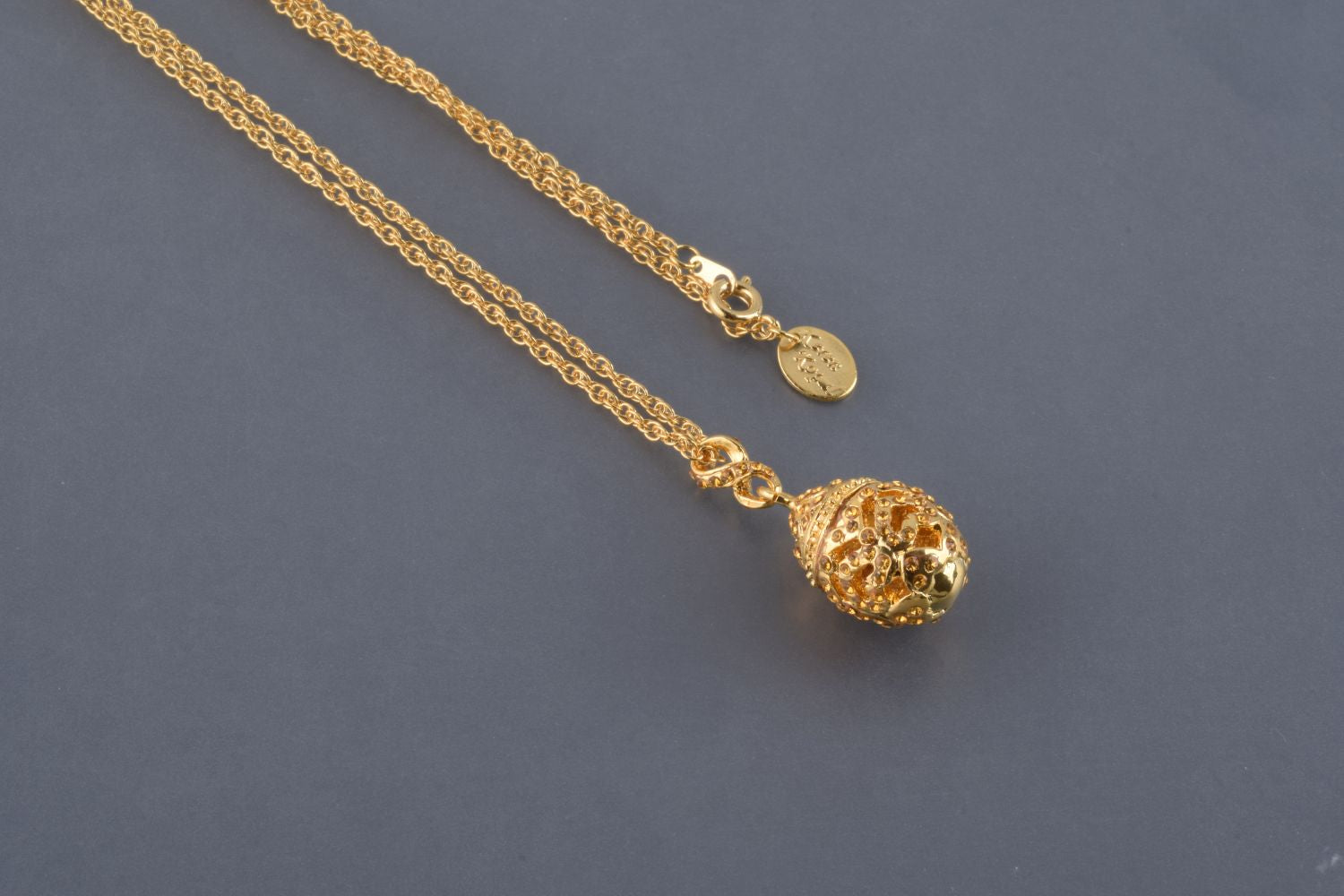 Gold Egg Pendant Necklace