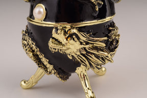 Keren Kopal Black Faberge Egg with Dragon  129.00