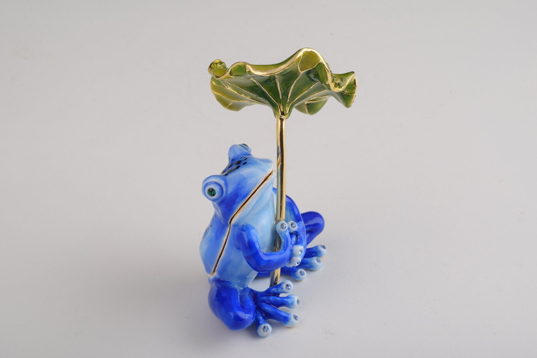 Keren Kopal Blue Frog with Umbrella Trinket Box  76.50