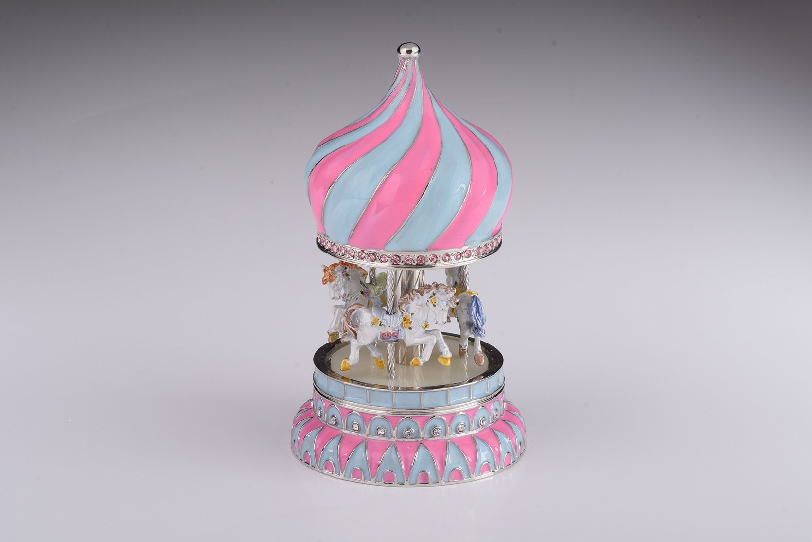 Pink Wind up Musical Carousel Carousel music box Keren Kopal