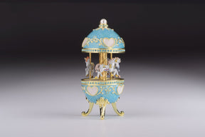 Teal Wind up Musical Carousel Carousel music box Keren Kopal