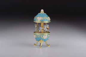 Teal Wind up Musical Carousel Carousel music box Keren Kopal