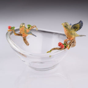 Keren Kopal Colorful Birds on Glass Plate