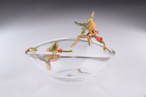 Keren Kopal Colorful Birds on Glass Plate