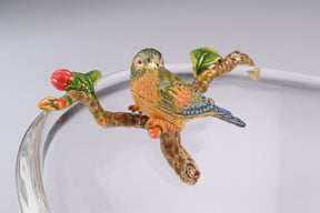 Keren Kopal Colorful Birds on Glass Plate