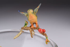 Keren Kopal Colorful Birds on Glass Plate