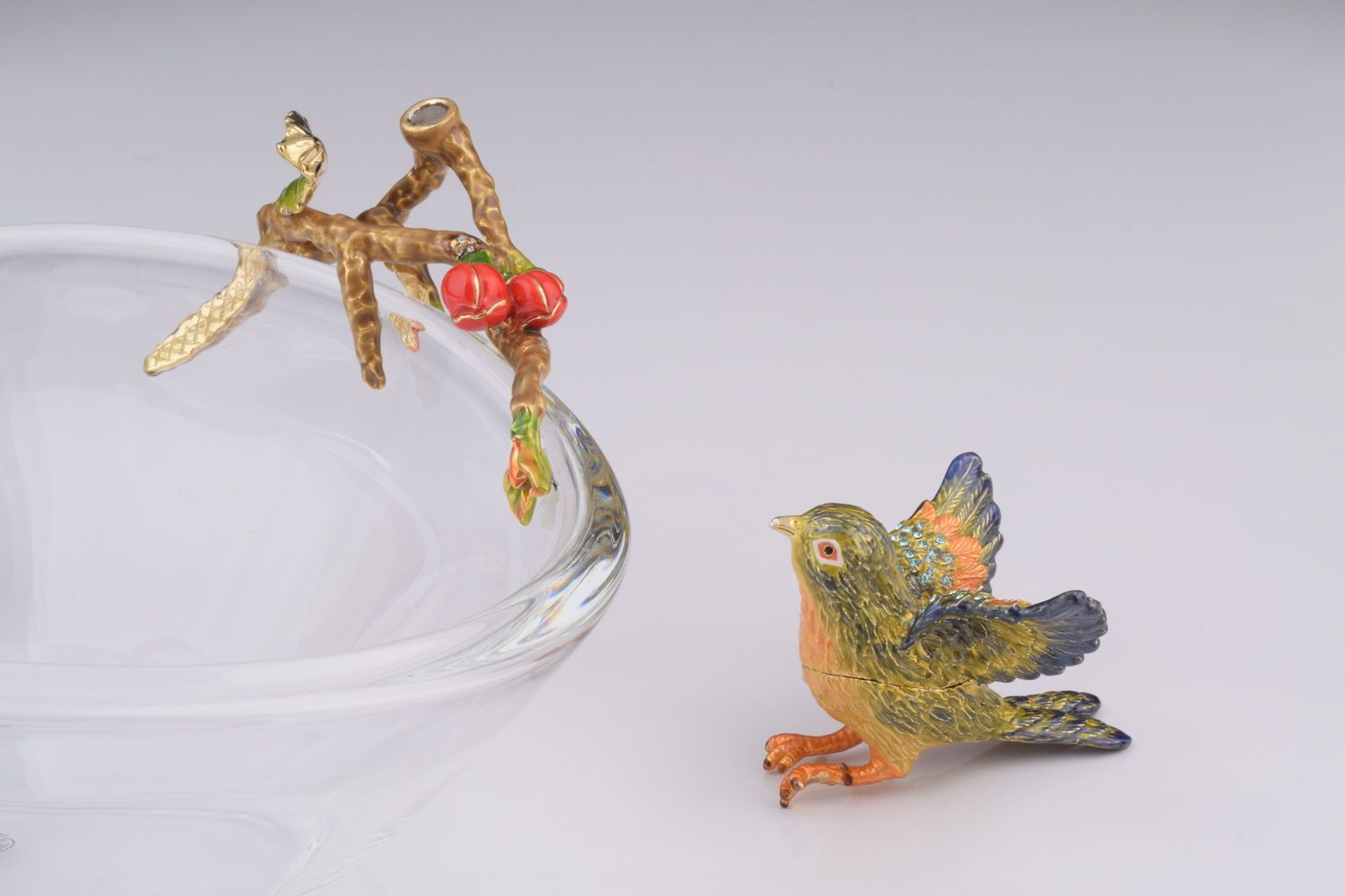 Keren Kopal Colorful Birds on Glass Plate