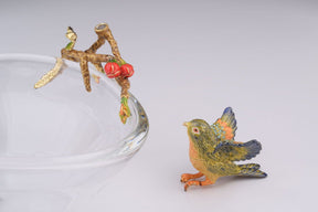 Keren Kopal Colorful Birds on Glass Plate