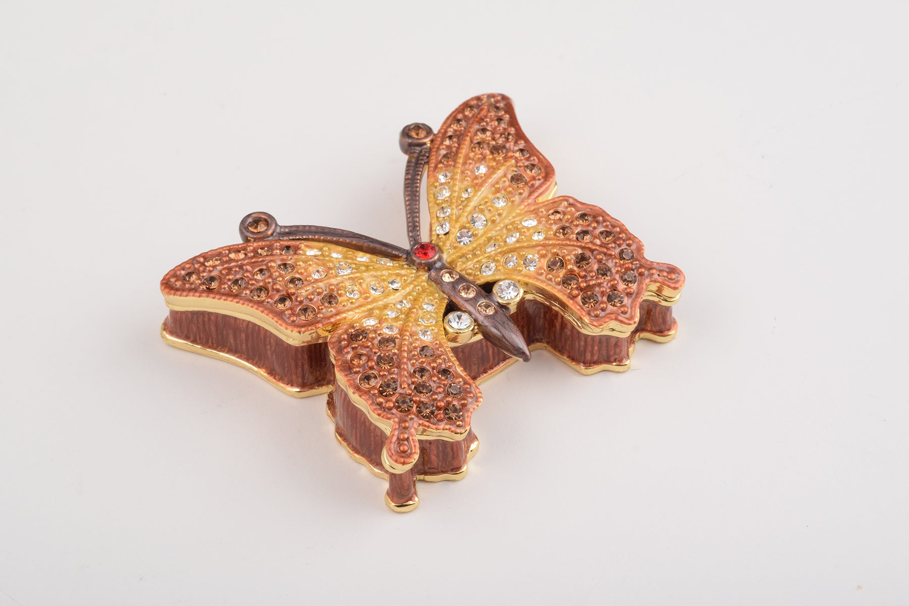 Brown Butterfly Trinket Box