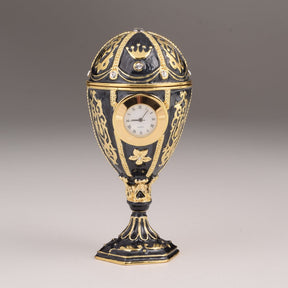 Black Faberge Egg with Clock