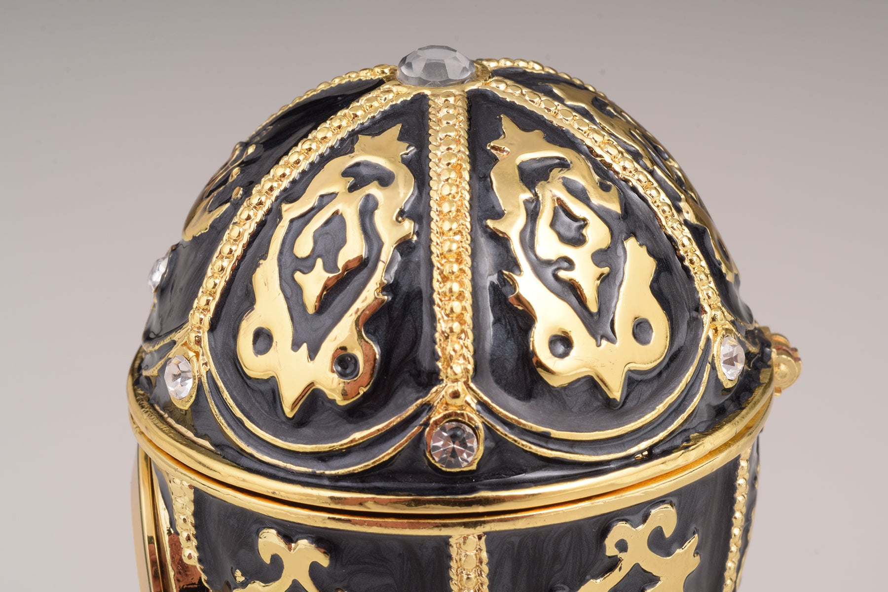 Black Faberge Egg with Clock