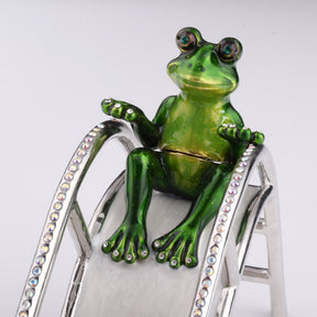 Two Frogs Riding Slide