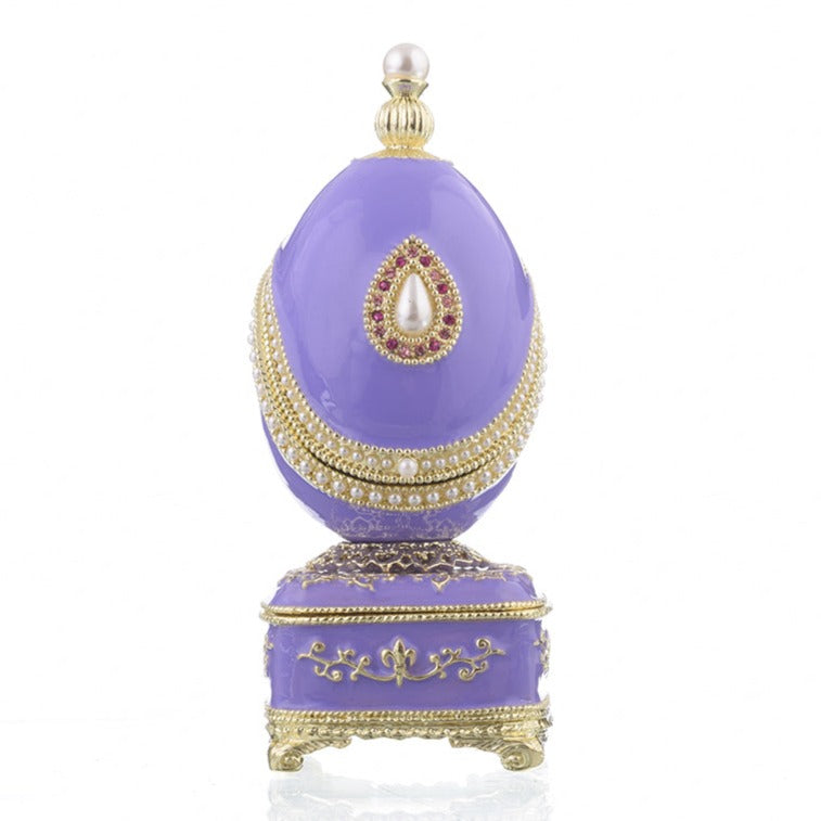 Blue Faberge Egg with Pearl