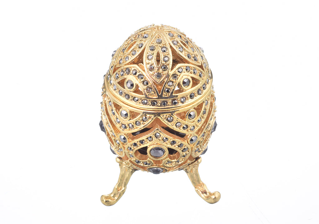 Gold Faberge Egg with Blue Crystals