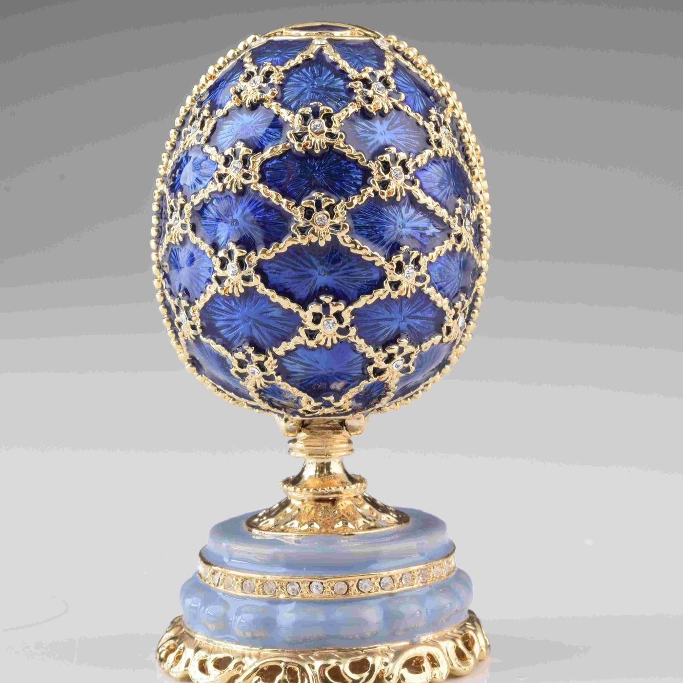 Keren Kopal Blue Faberge Egg with Castle Inside