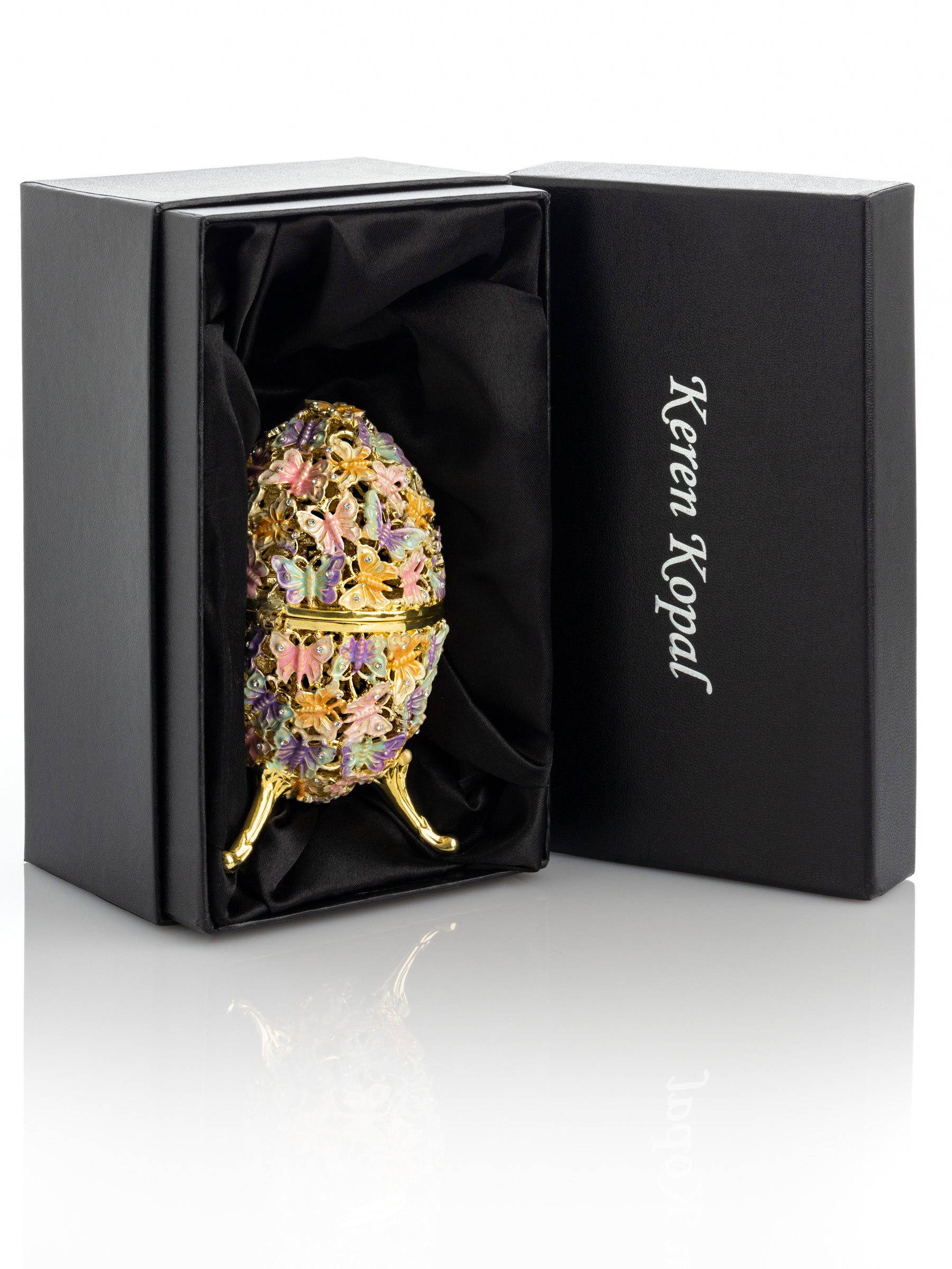 Golden Faberge Egg Decorated with Butterflies