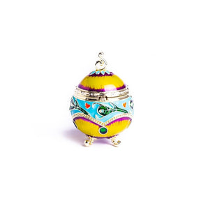 Keren Kopal Colorful Decorated Faberge Egg with Peacock Surprise