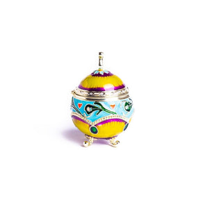 Keren Kopal Colorful Decorated Faberge Egg with Peacock Surprise