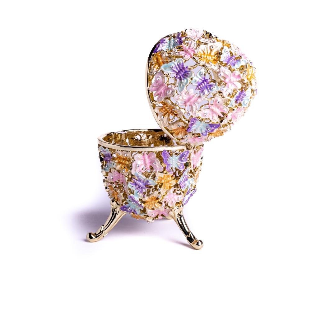 Golden Faberge Egg Decorated with Butterflies Easter Egg Keren Kopal