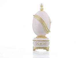 White Faberge Egg with Pearl Easter Egg Keren Kopal