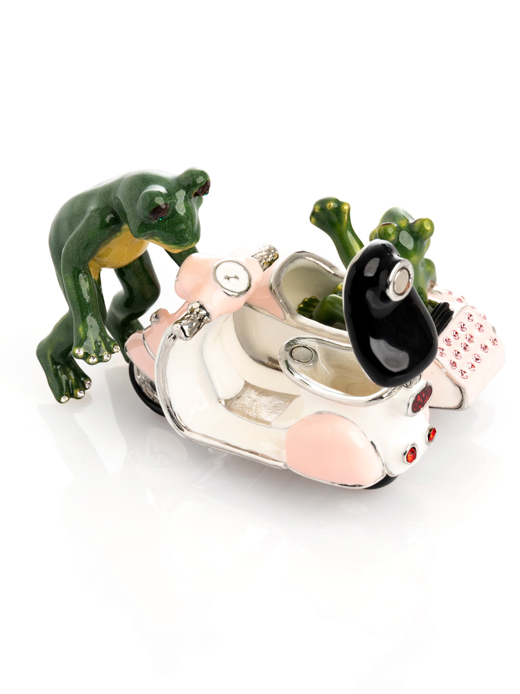 Frogs Riding Vespa with Sidecar