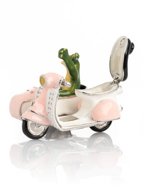 Frogs Riding Vespa with Sidecar