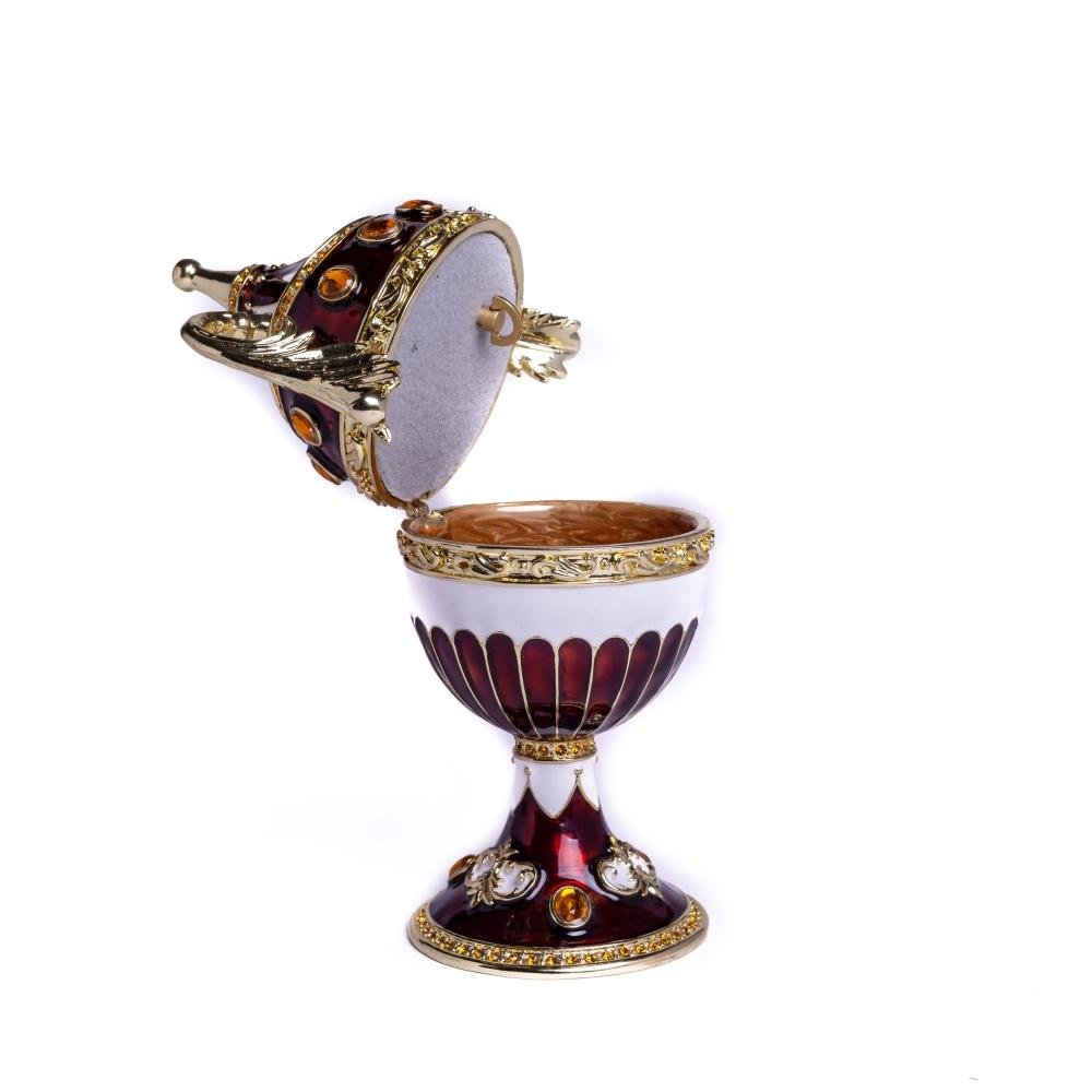 Brown Music Playing Faberge Egg with Wings Faberge Egg Keren Kopal