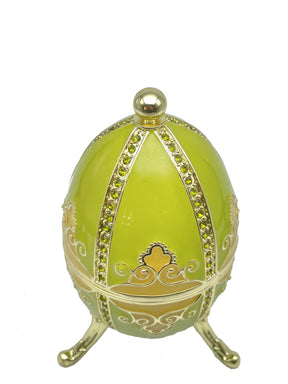 Copy of Green Faberge Egg Music Playing Decorated with Flowers Faberge Egg Keren Kopal